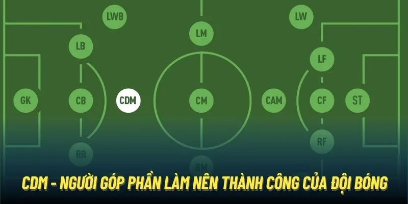 CDM - người góp phần làm nên thành công của đội bóng